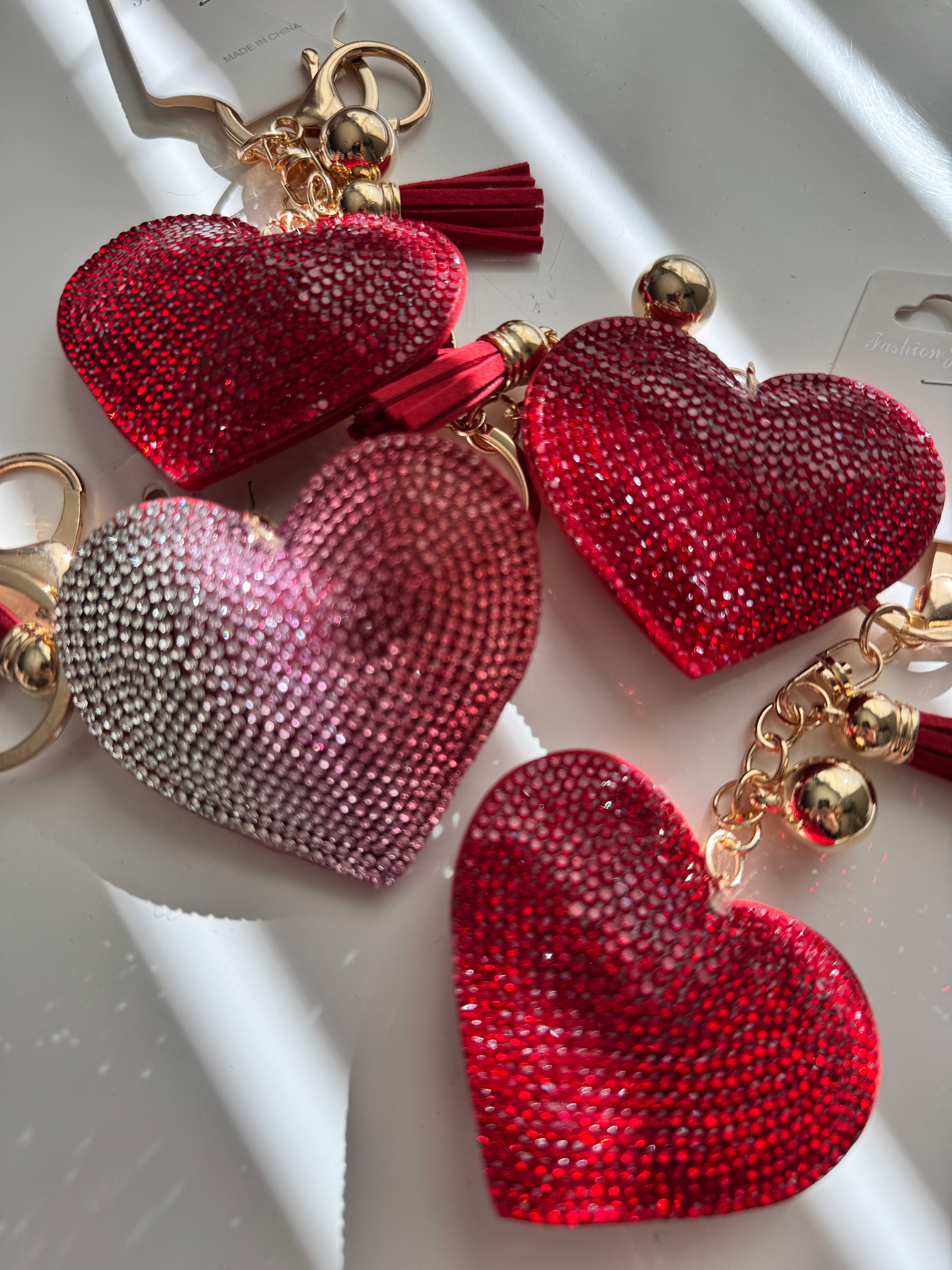 Bling Heart Keychains