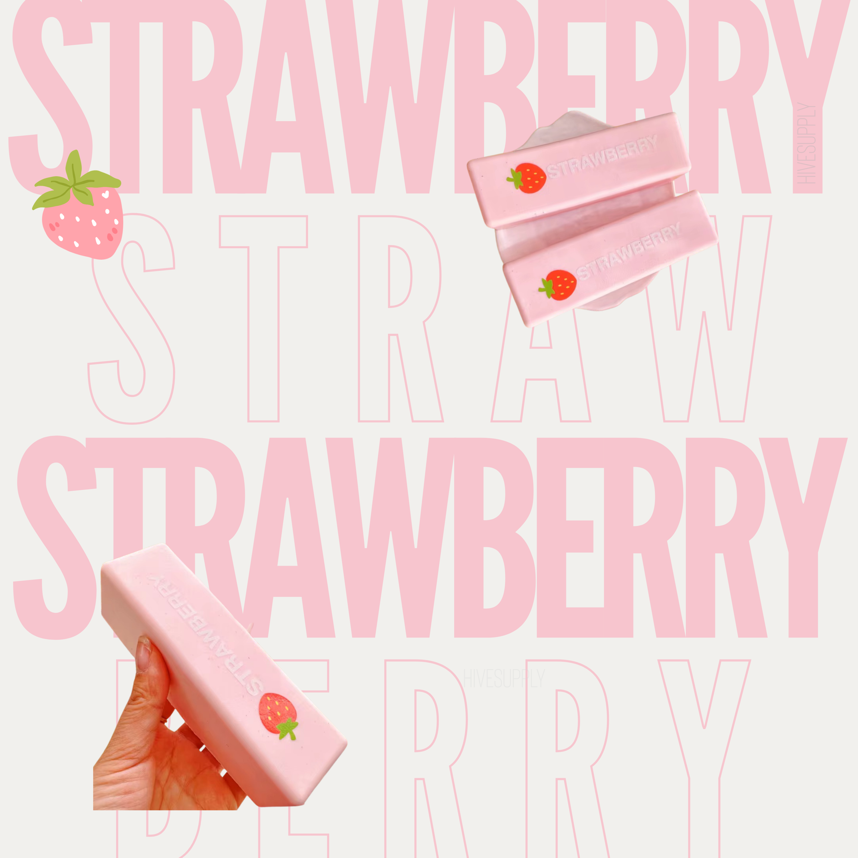 Stress Squishy Toy - Strawberry Rectangle Butter