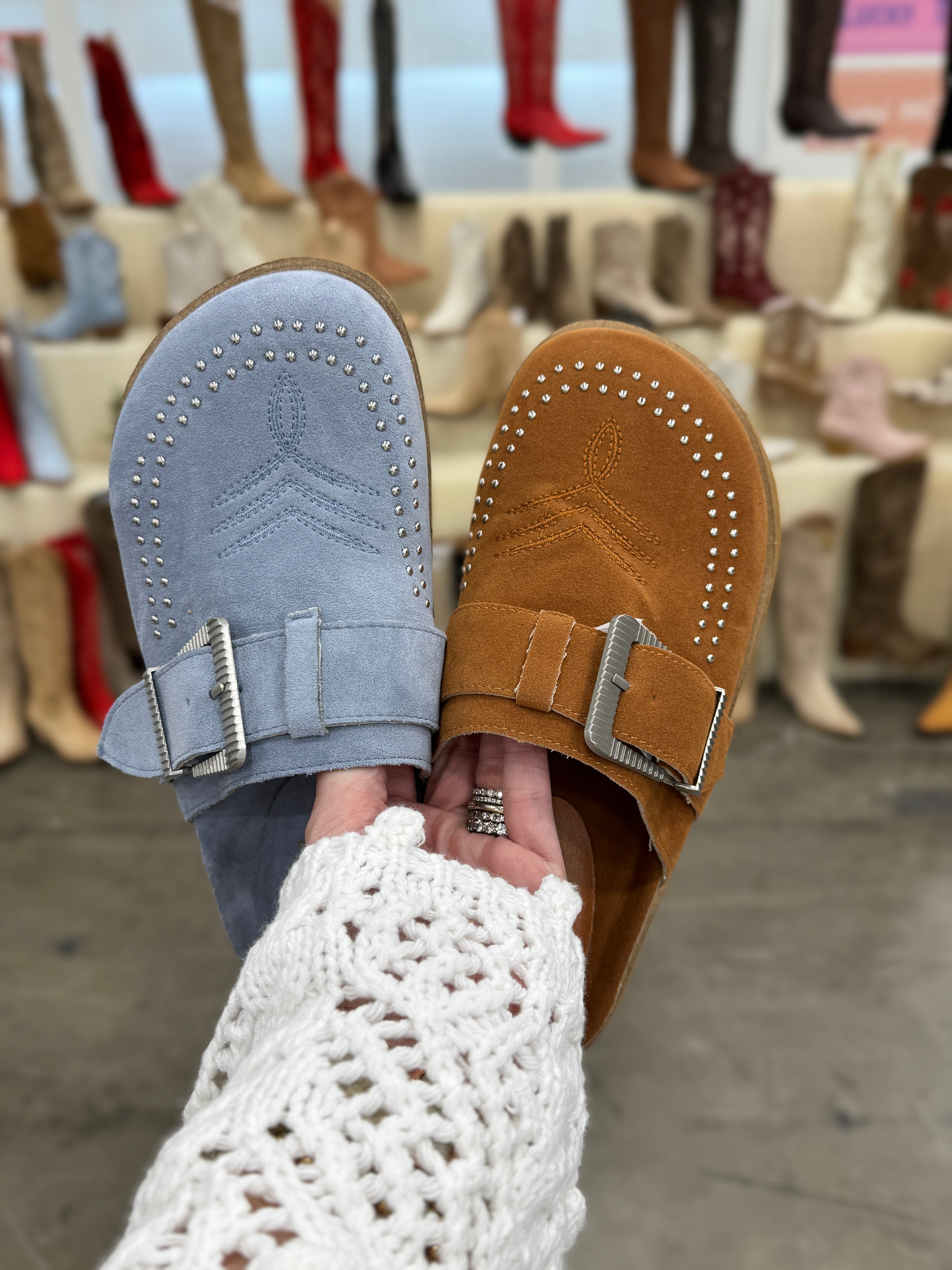 Josephine Suede Slide in Rust