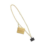 Gold Chain with Gold Zipper Pouch