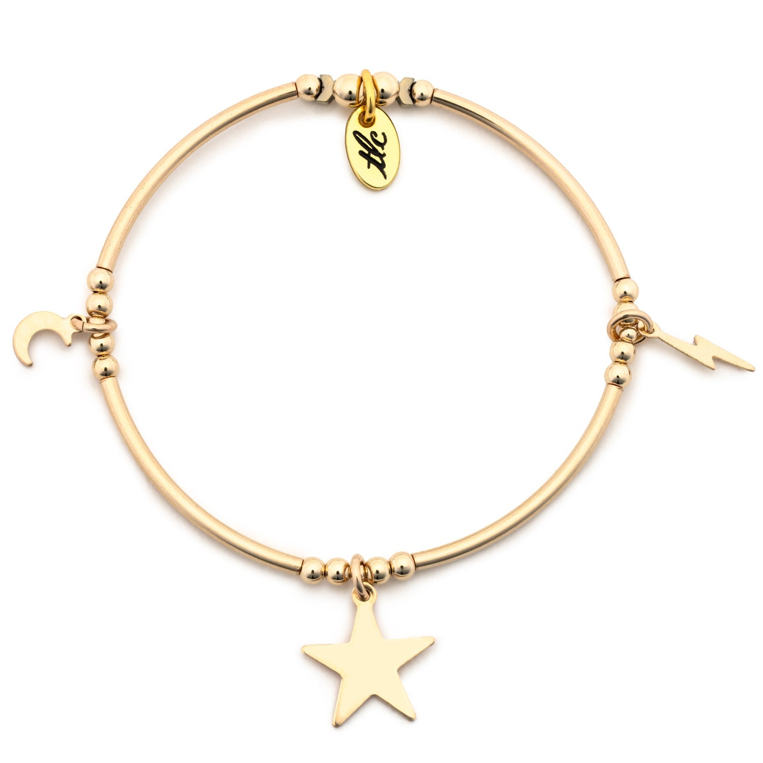 Celestial - Gold Filled Charmed Stretch Bangle