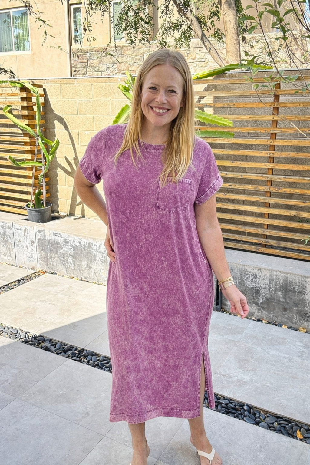 Just Feels Right T-Shirt Dress in Plum