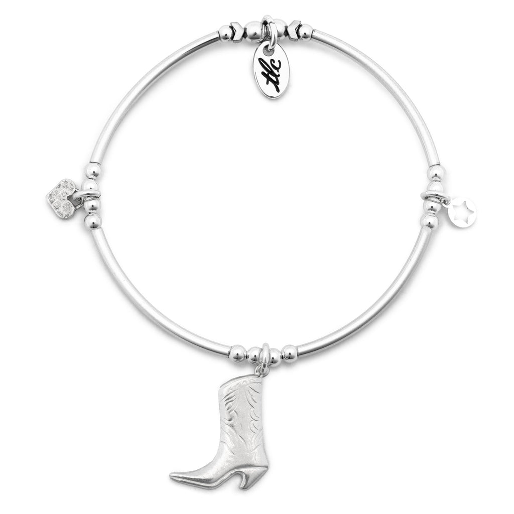 Cowgirl Glam - Sterling Silver Charmed Stretch Bangle