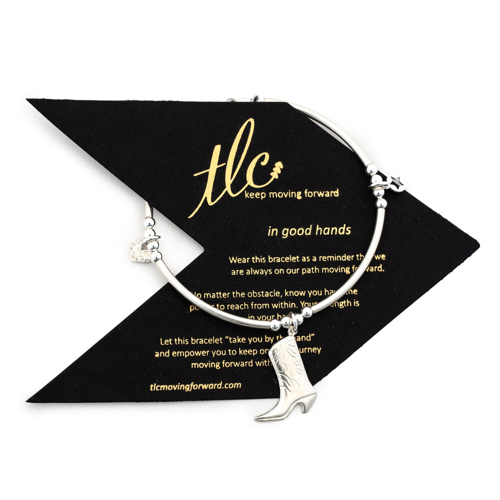 Cowgirl Glam - Sterling Silver Charmed Stretch Bangle