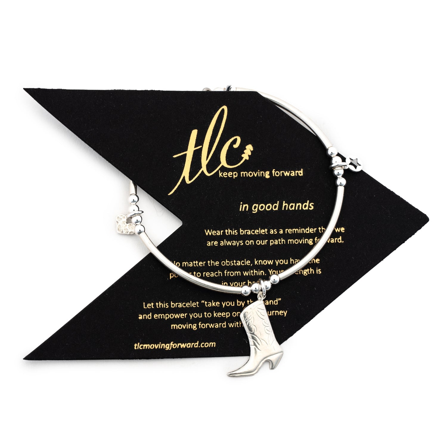 Cowgirl Glam - Sterling Silver Charmed Stretch Bangle