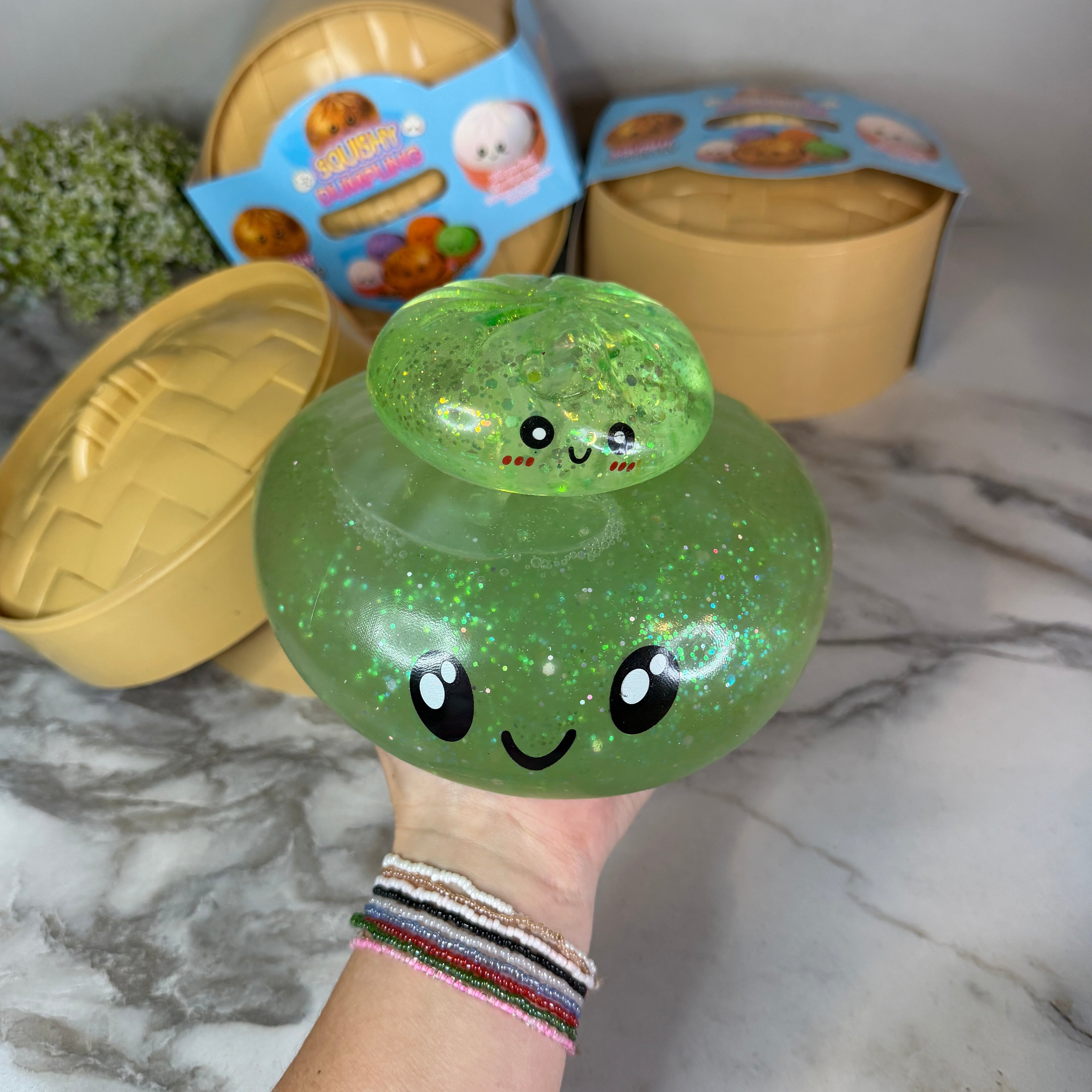 Squishy Toy - XL Dumpling, Quick Squeeze Glitter