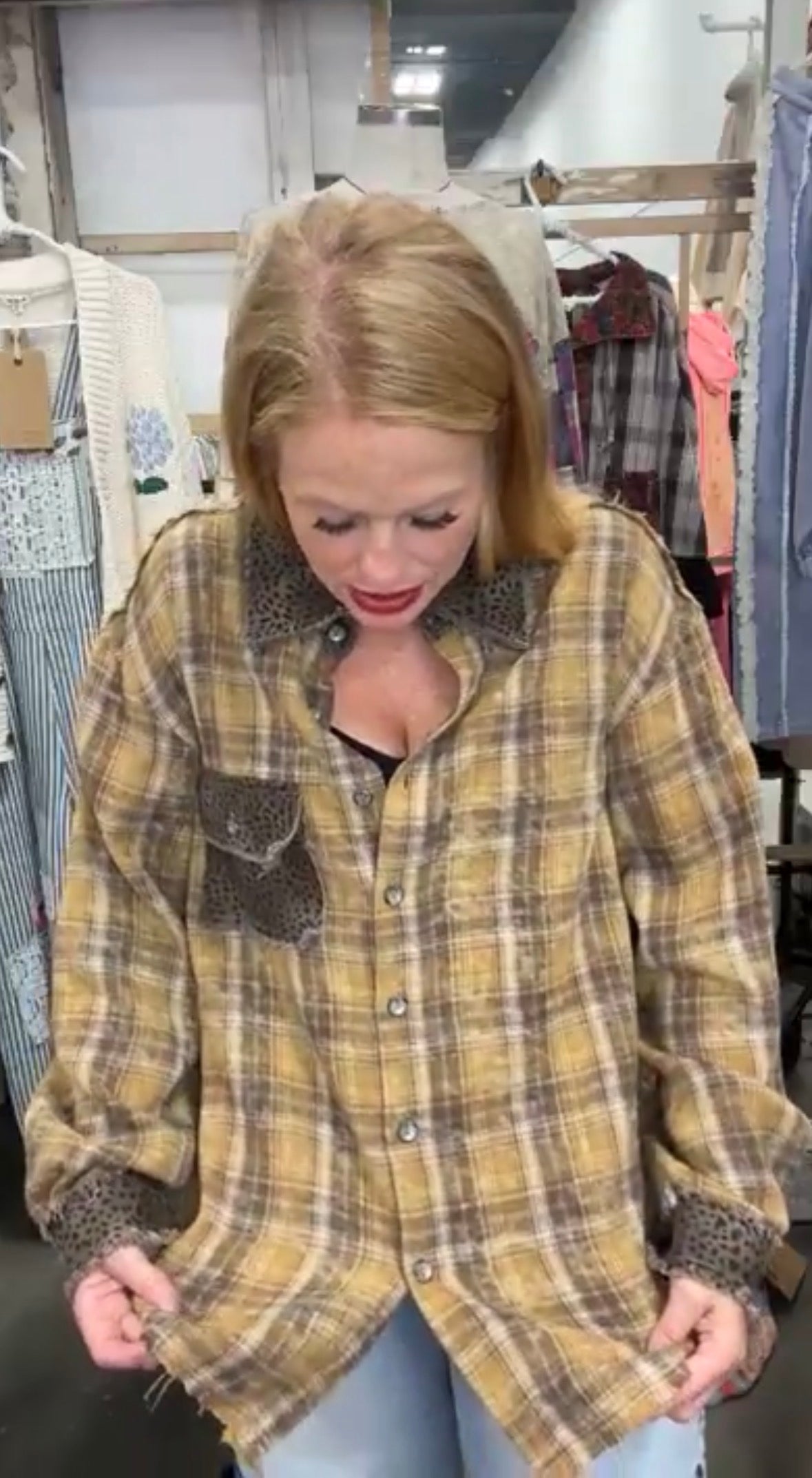 Autumn Afterglow Plaid Shacket by POL