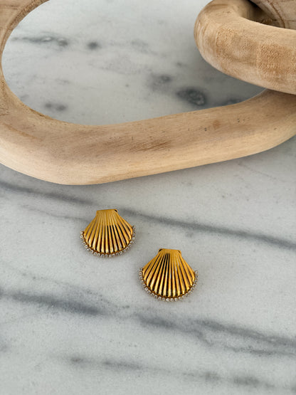 DIAMOND SEASHELL EARRINGS