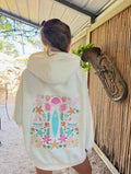 PREORDER - Detailed Surfboard Embroidered Sunkissed Coconut Hoodie