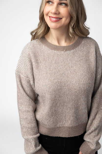 Josie Cozy Crew Sweater - Mocha