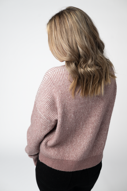 Josie Cozy Crew Sweater - Dusty Rose