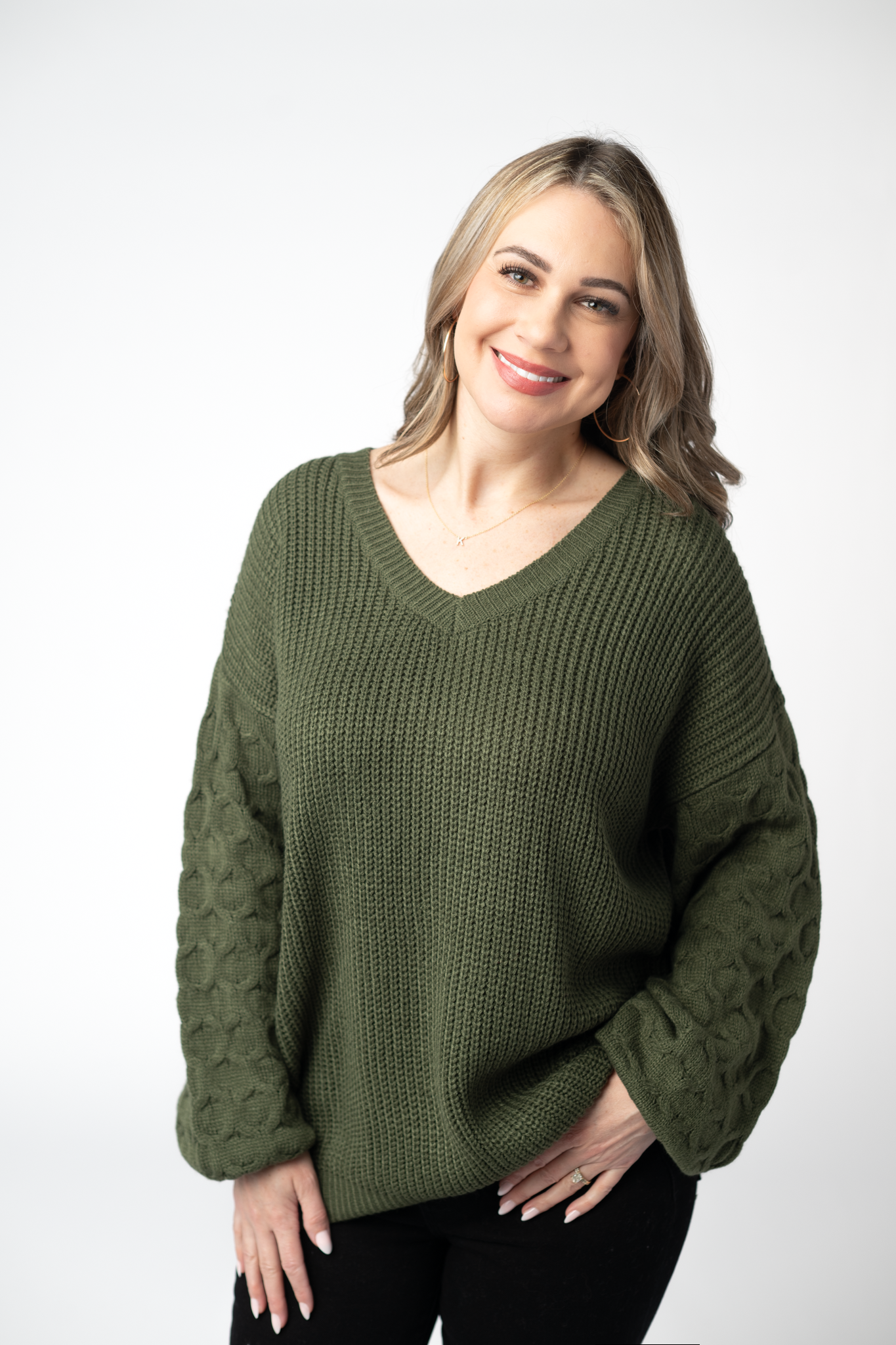 Talina Textured Sweater - Olive
