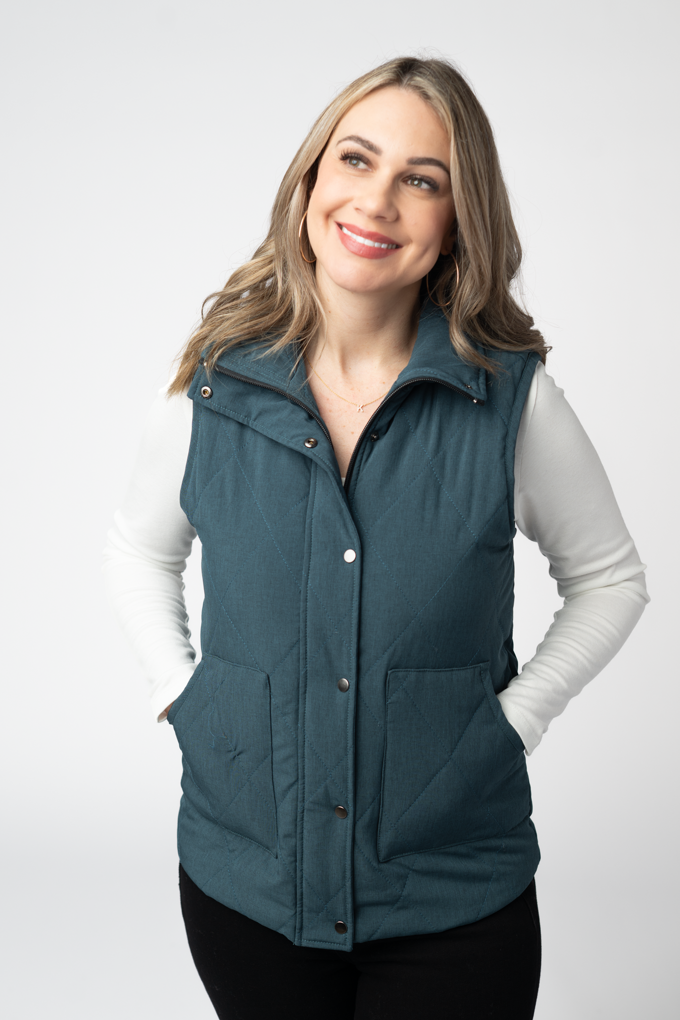 Remy Zip Up Vest - Teal