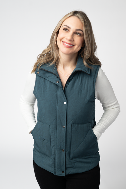 Remy Zip Up Vest - Teal