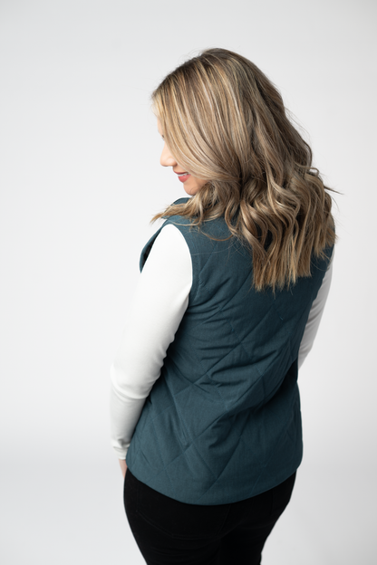 Remy Zip Up Vest - Teal