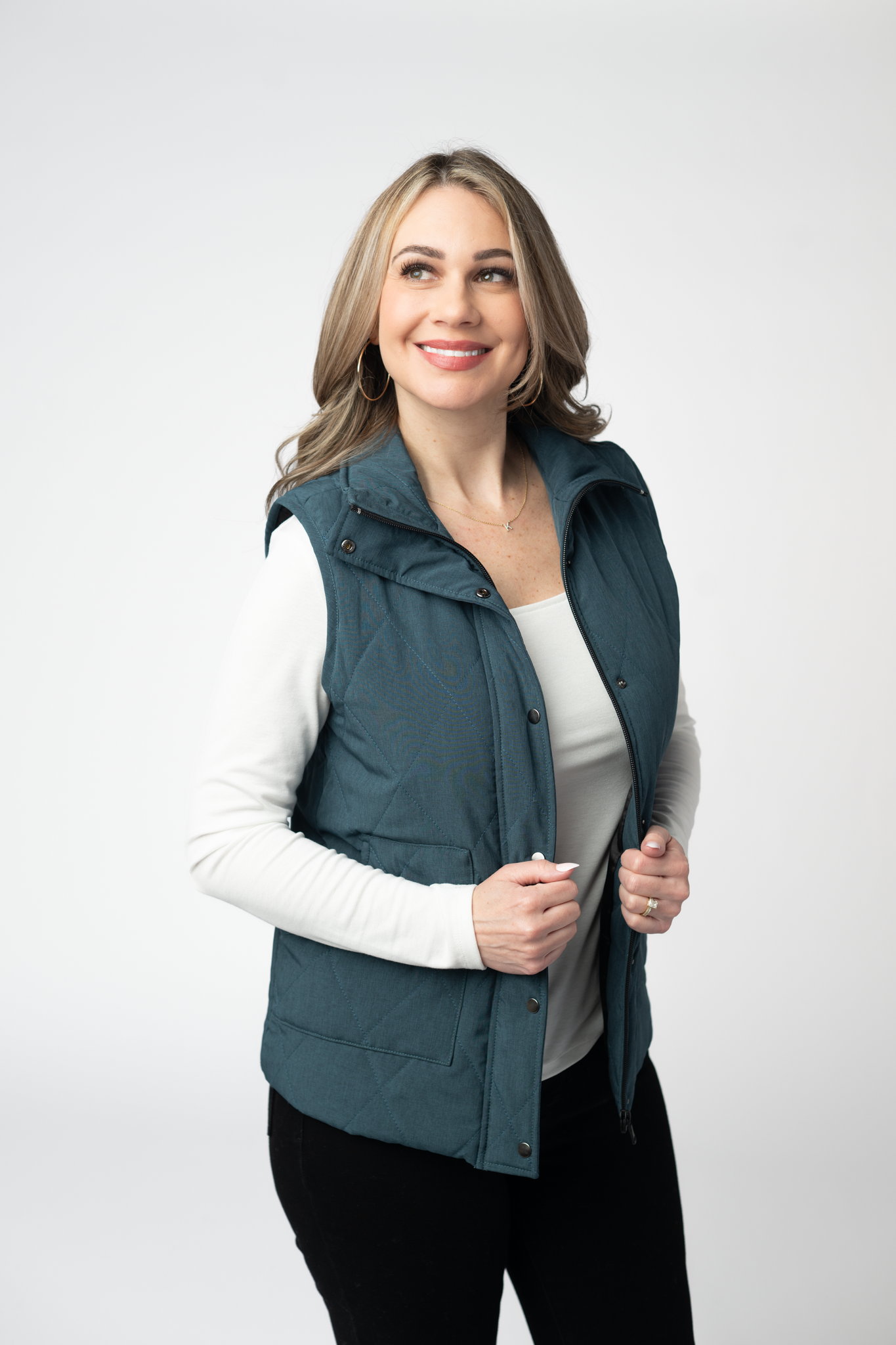 Remy Zip Up Vest - Teal
