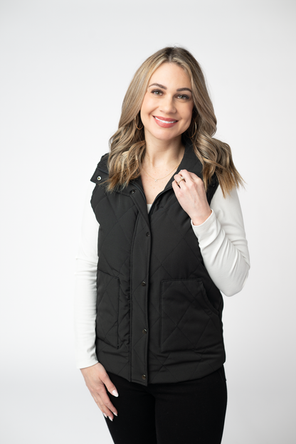 Remy Zip Up Vest - Black