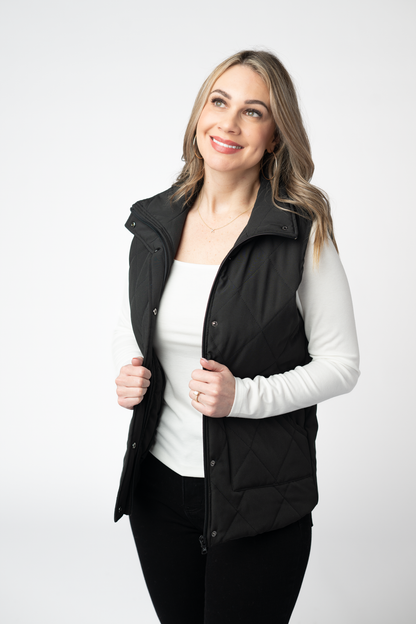 Remy Zip Up Vest - Black