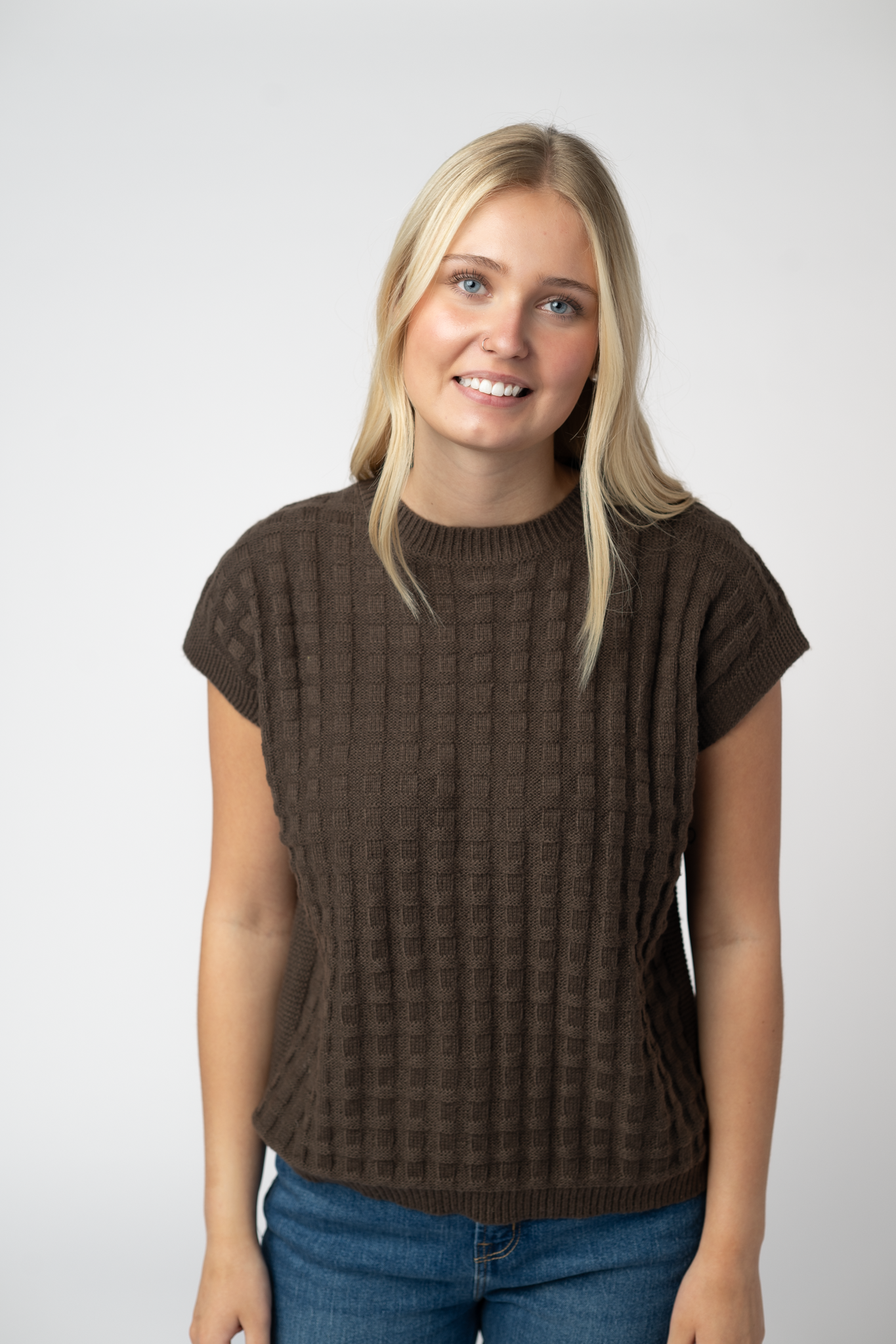 Kelly Knitted Top - Brown