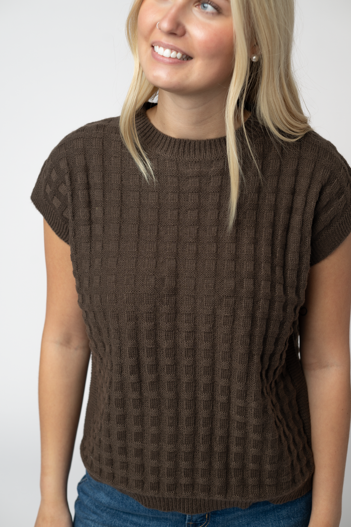 Kelly Knitted Top - Brown