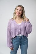 IN STOCK Callie Cropped Cardigan - Lavender
