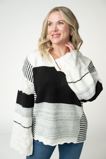 Monochrome Colorblock Hoodie