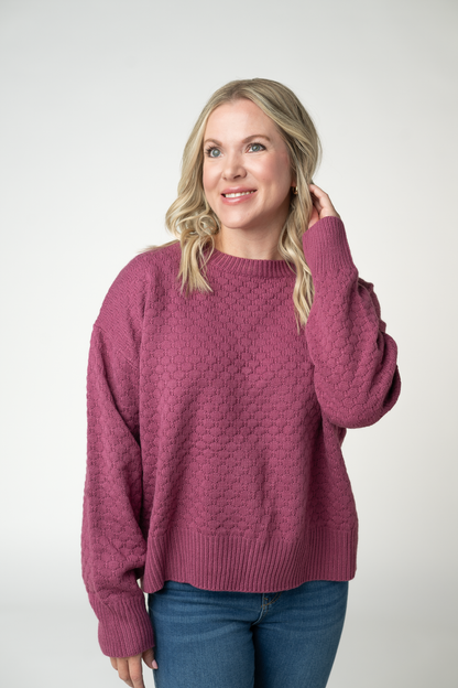 Gianna Pullover Sweater - Raspberry