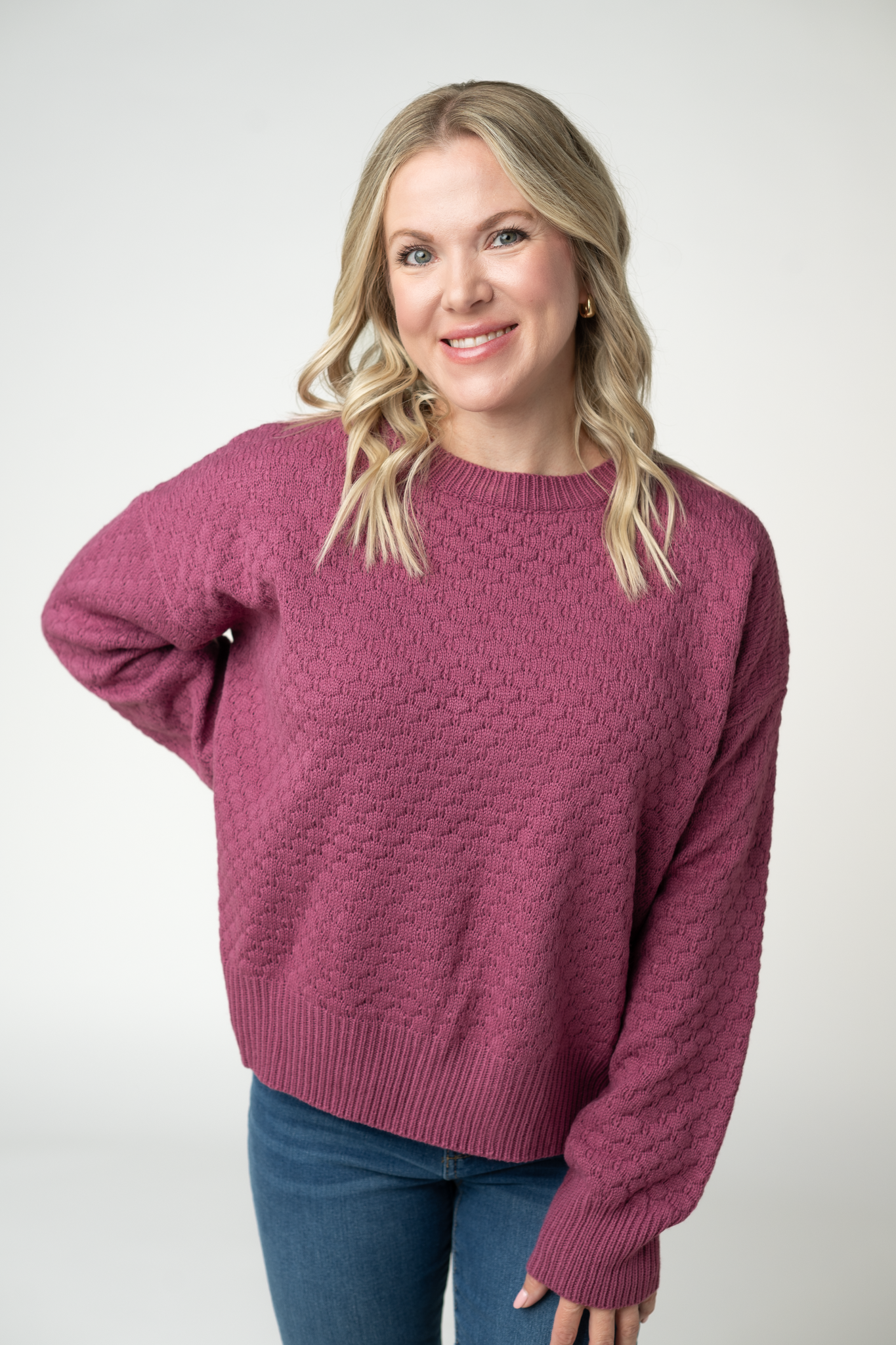 Gianna Pullover Sweater - Raspberry