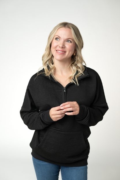 Tatum Quarter Zip - Black