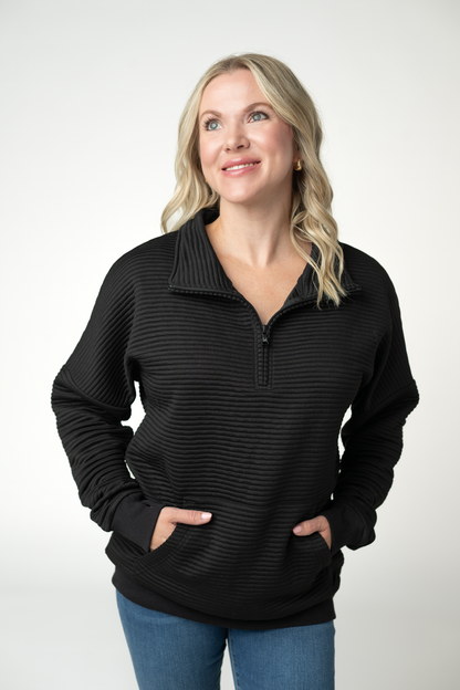 Tatum Quarter Zip - Black