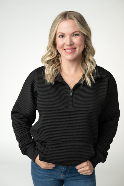 Tatum Quarter Zip - Black