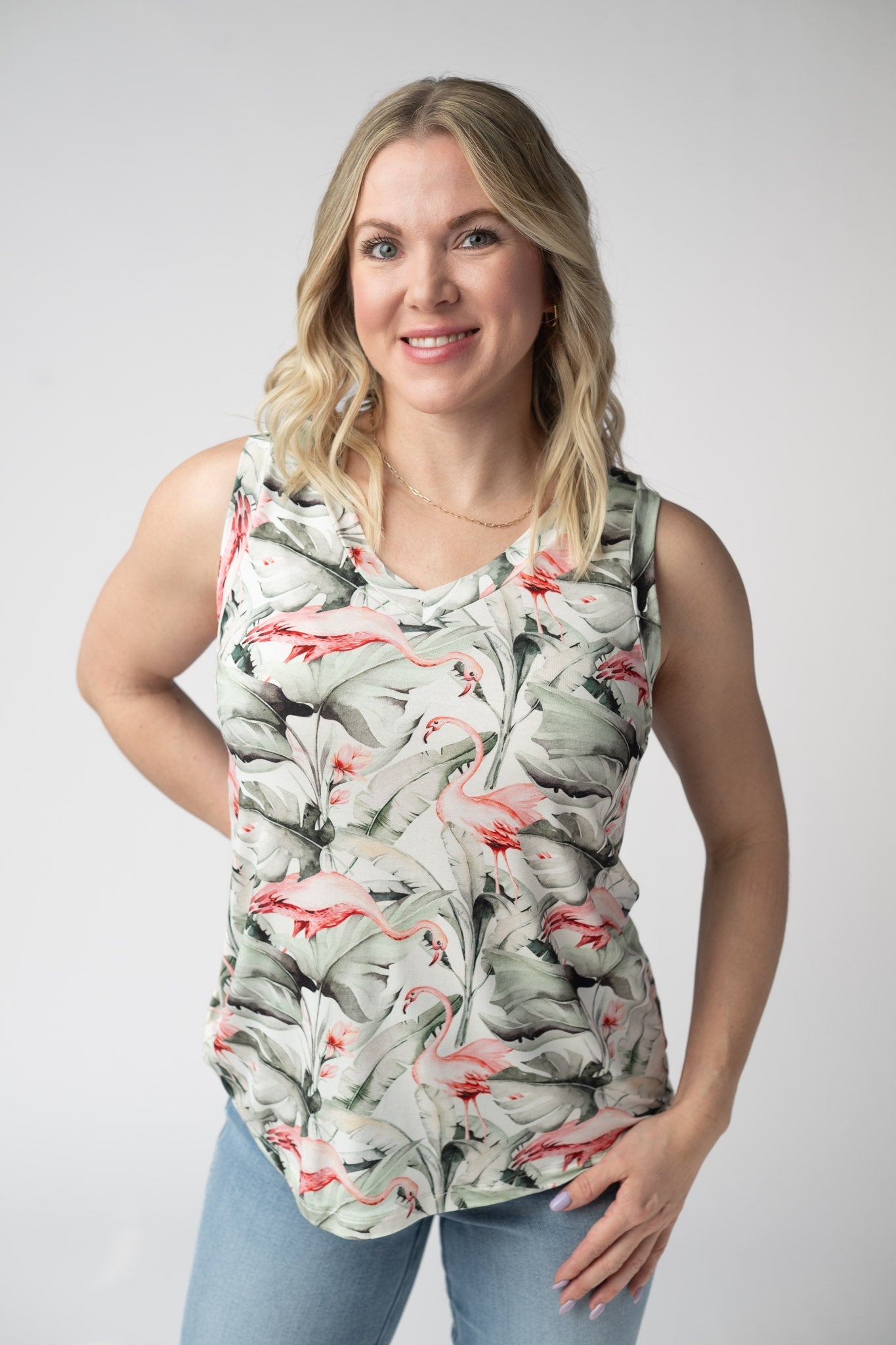 IN STOCK Noelle Tank - Flamingos