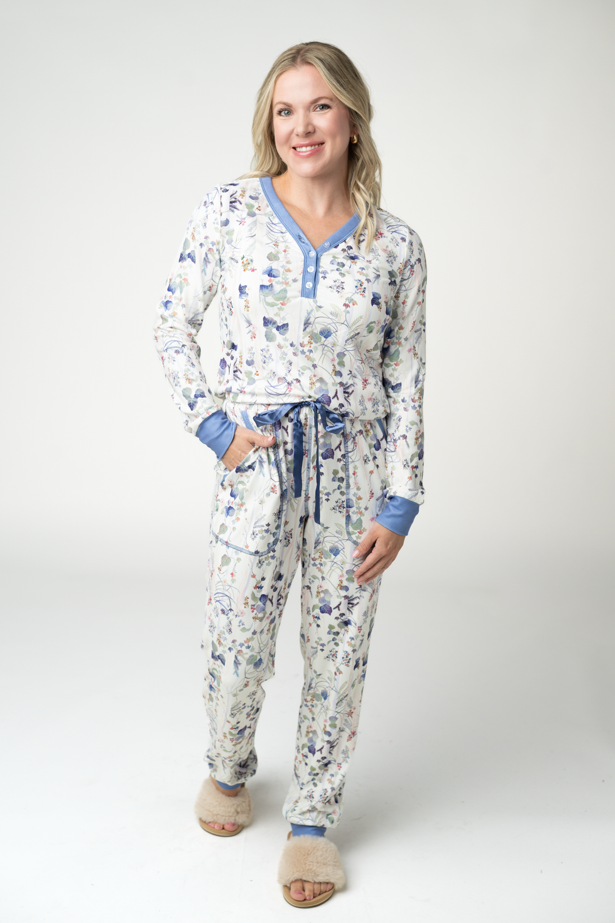 Cozy Pajama Set - Olive Meadow