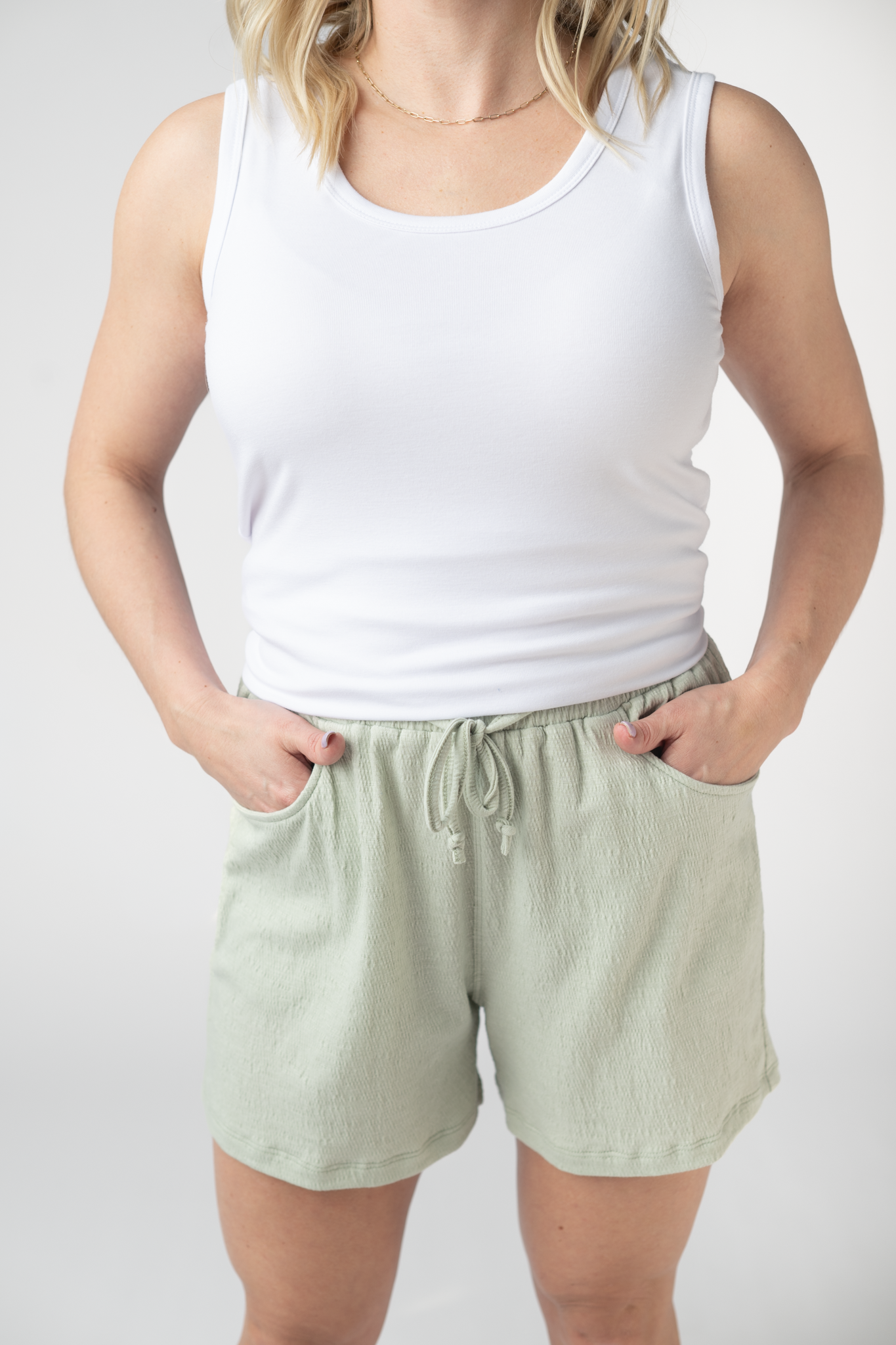 IN STOCK Candice Crinkle Shorts - Light Green