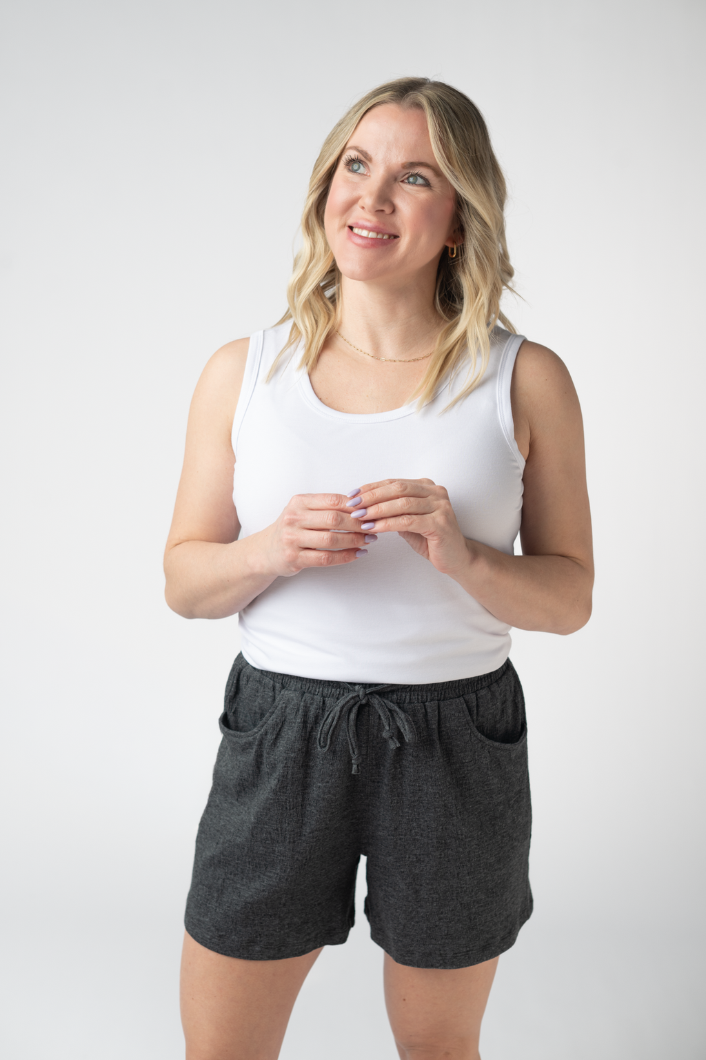 Candice Crinkle Shorts - Charcoal