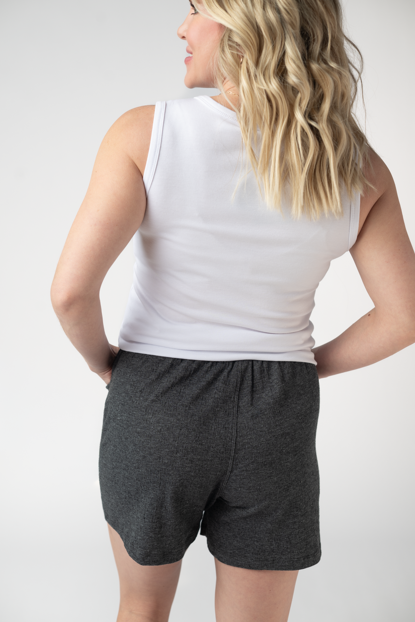 Candice Crinkle Shorts - Charcoal