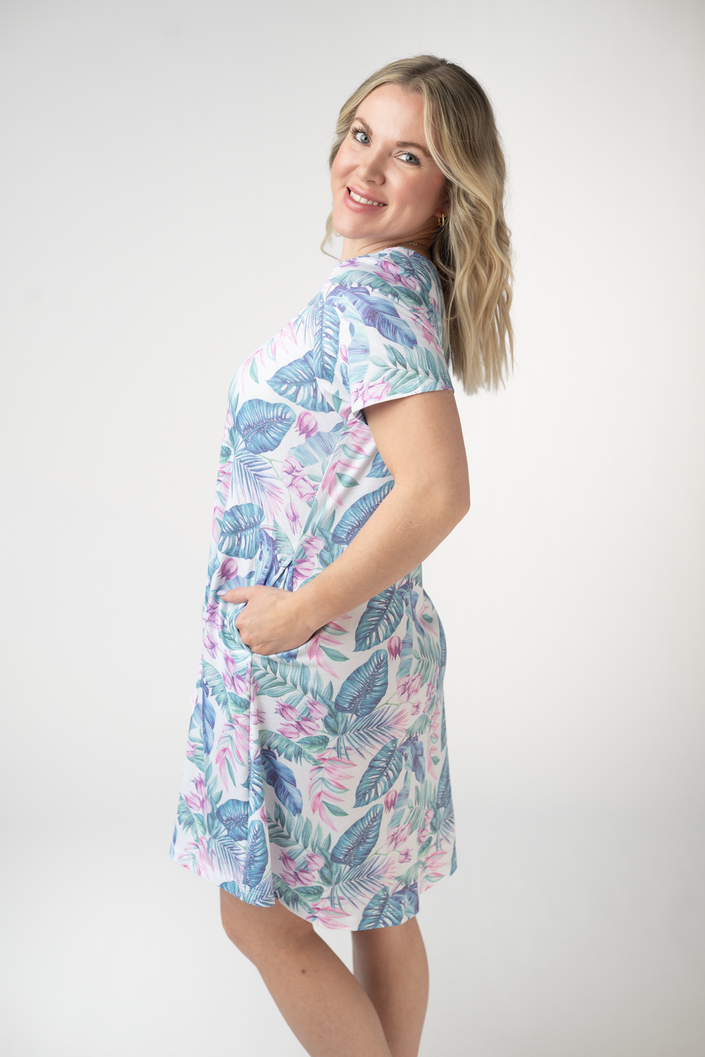 Alicia Dress - Tropical Leaf