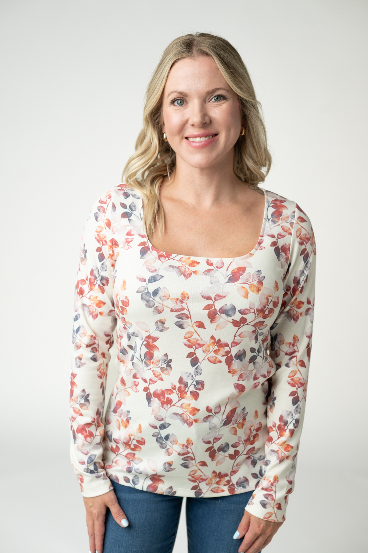 Alyssa Long Sleeve Top - Autumn Watercolor