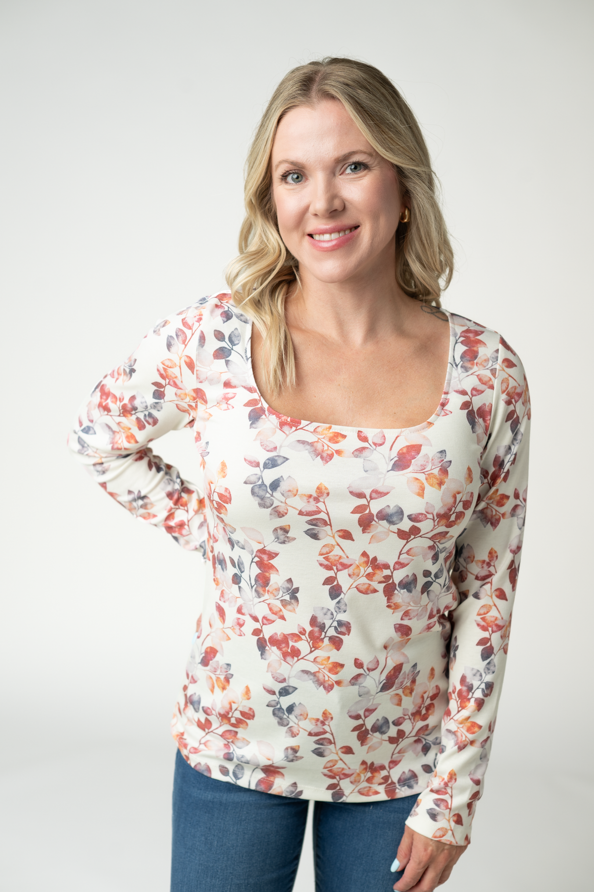 Alyssa Long Sleeve Top - Autumn Watercolor