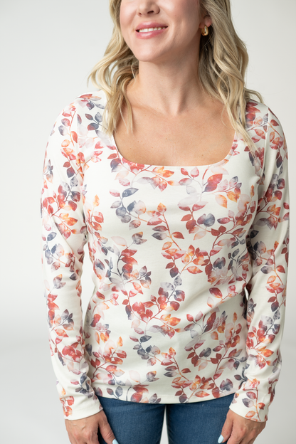 Alyssa Long Sleeve Top - Autumn Watercolor