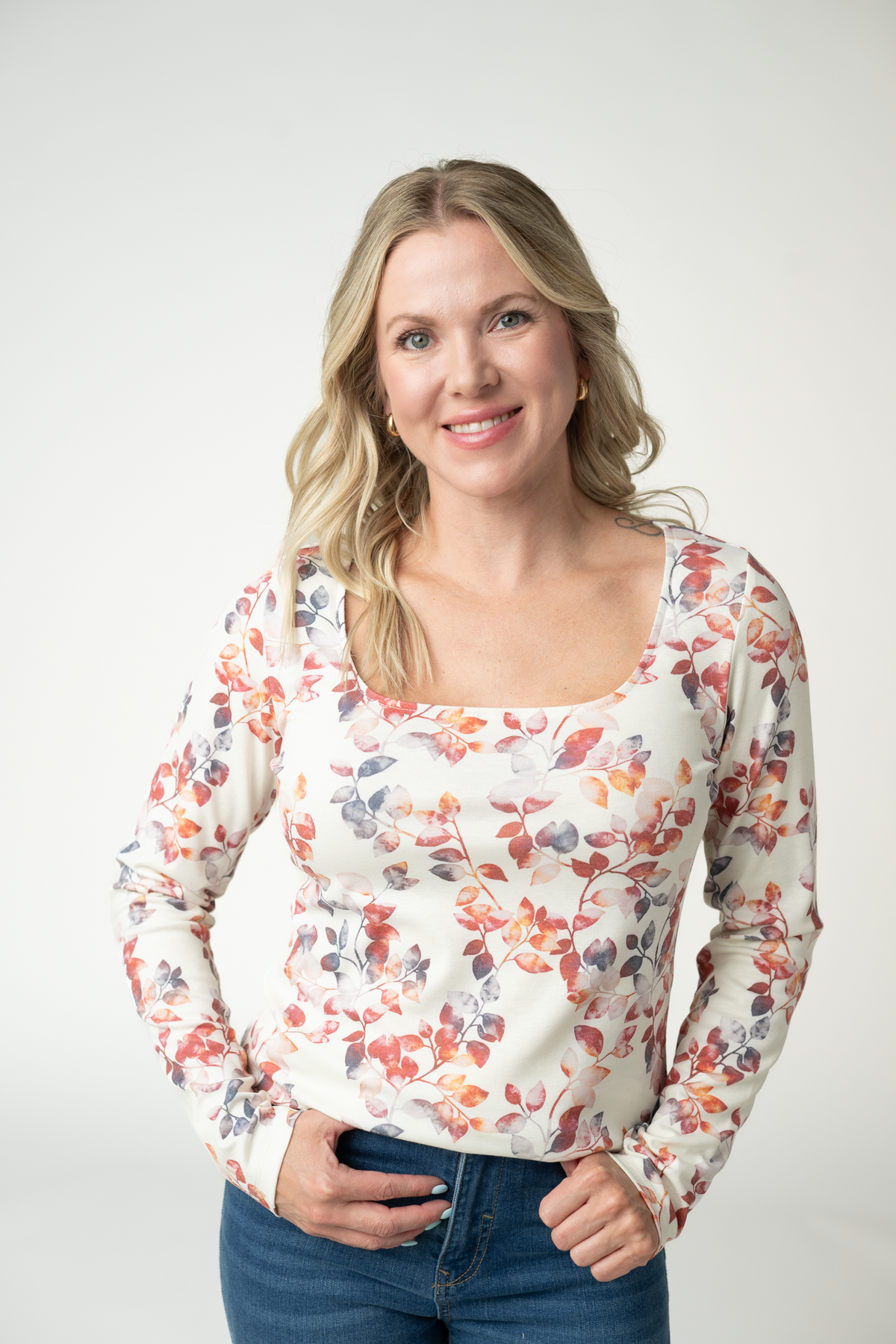 Alyssa Long Sleeve Top - Autumn Watercolor