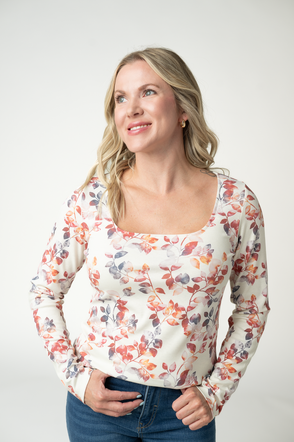 Alyssa Long Sleeve Top - Autumn Watercolor