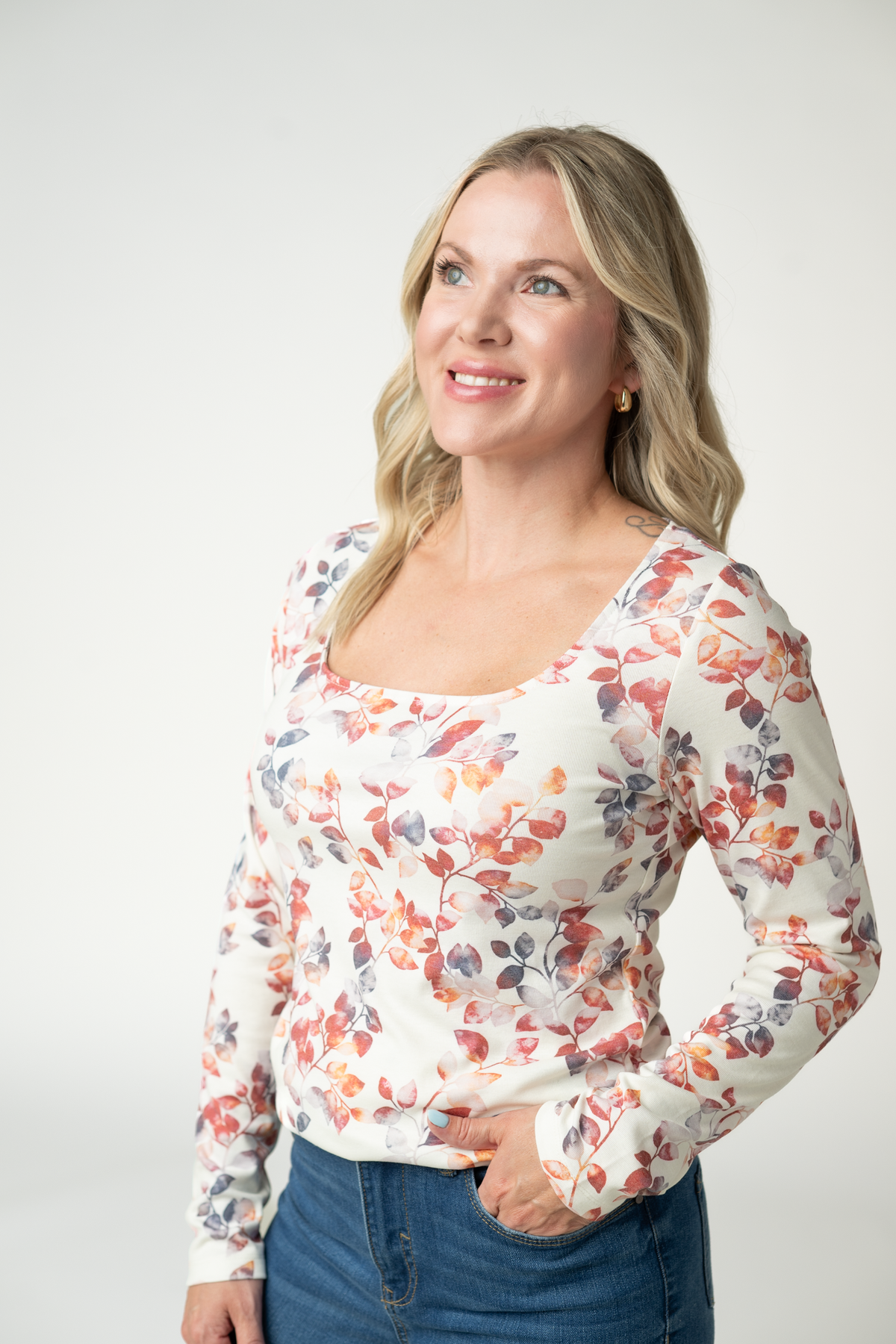 Alyssa Long Sleeve Top - Autumn Watercolor