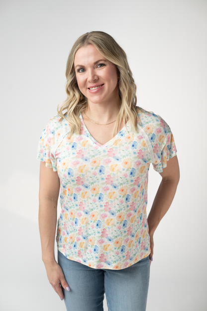 Raelynn V-Neck Top - Petal Gardens