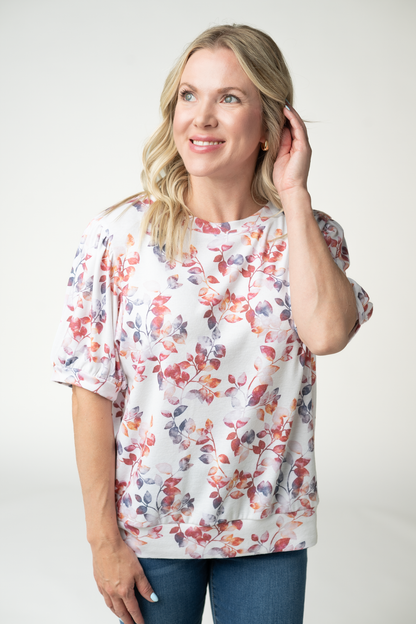 Katie Cozy Top - Autumn Watercolor