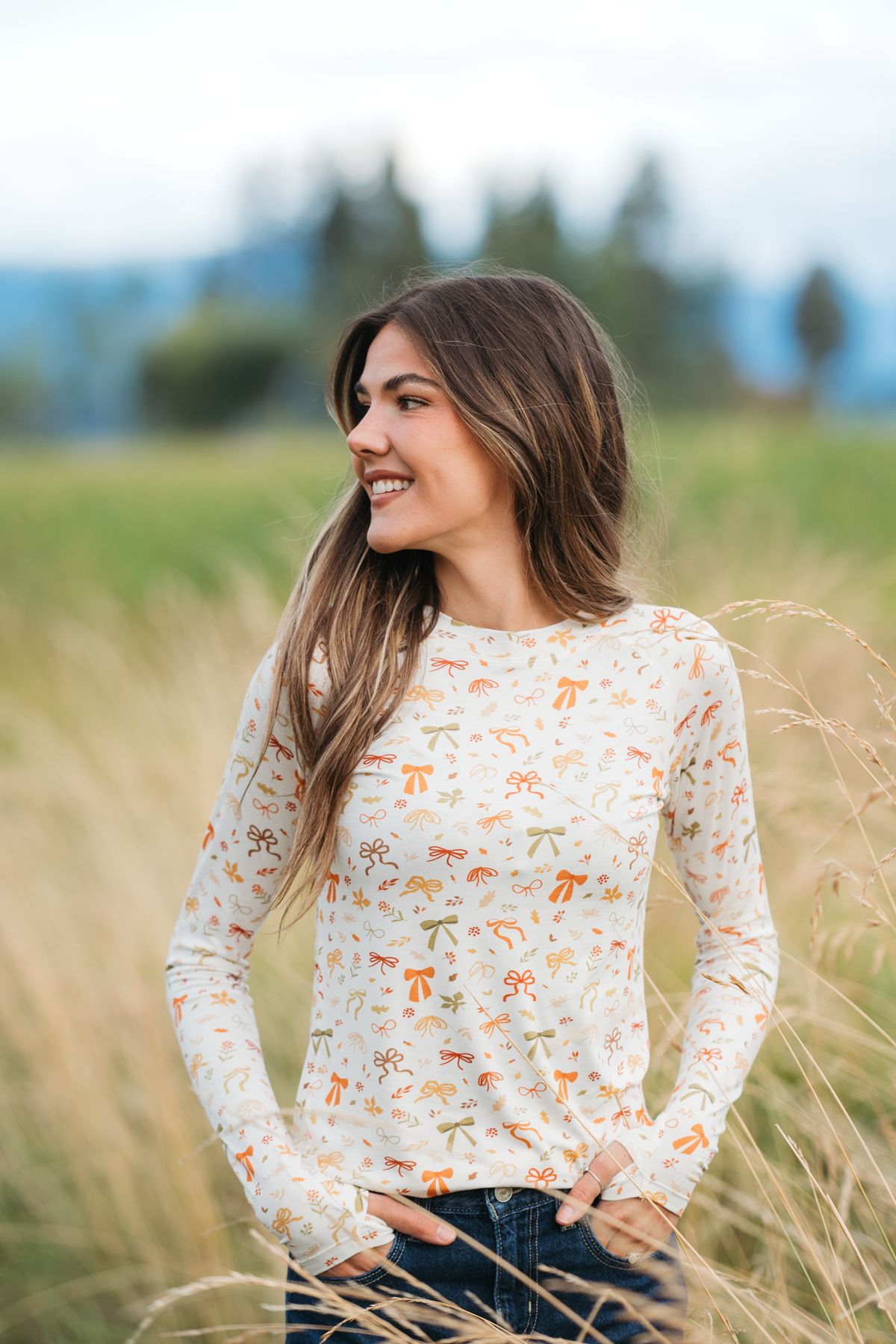 Blair Long Sleeve Top - Harvest Bows