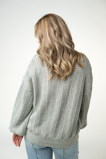 Cable Cardigan - Grey