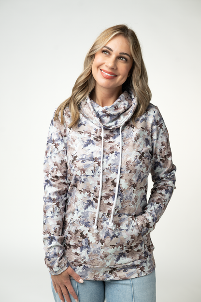Soft Funnel Neck - Neutral Leaves
