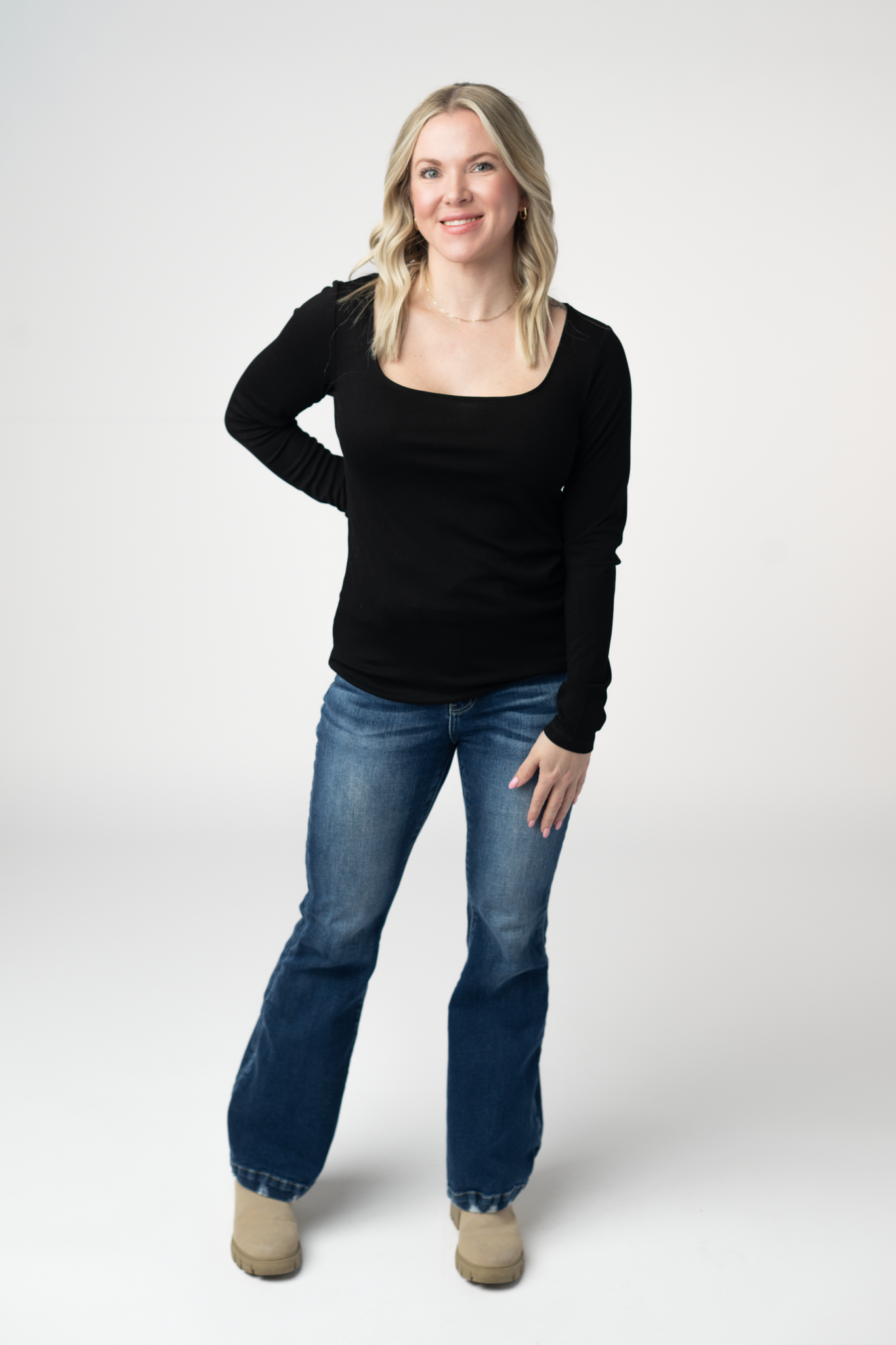 Alyssa Long Sleeve Top - Black