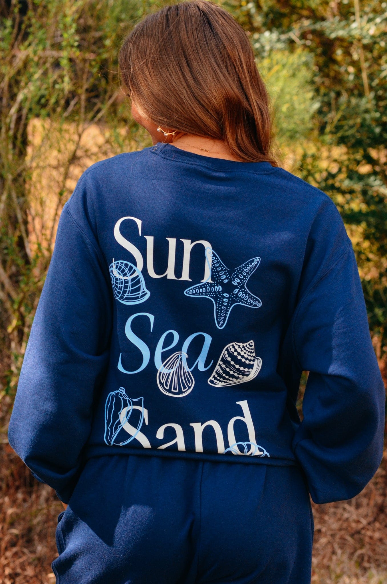 Sun Sea Sand Navy Sweatshirt